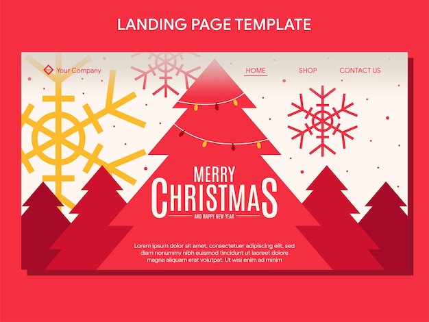 flat christmas landing page banner template