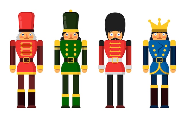 Flat christmas nutcrackers collection