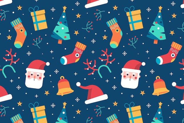 Vector flat christmas pattern design