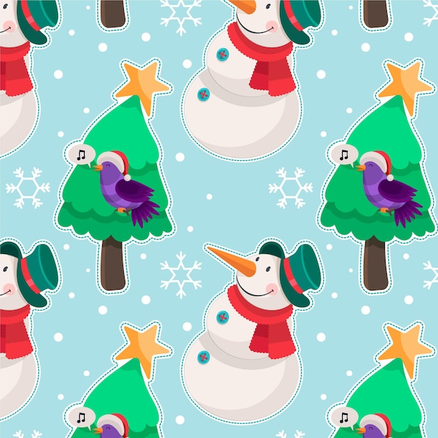 Flat christmas pattern design