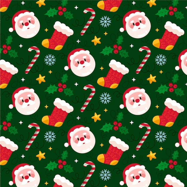 Vector flat christmas pattern design