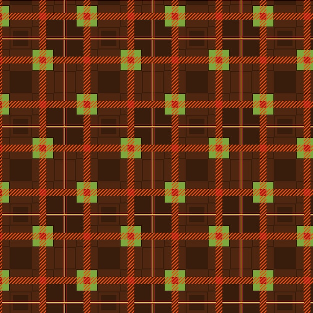 Vector flat christmas plaid pattern design