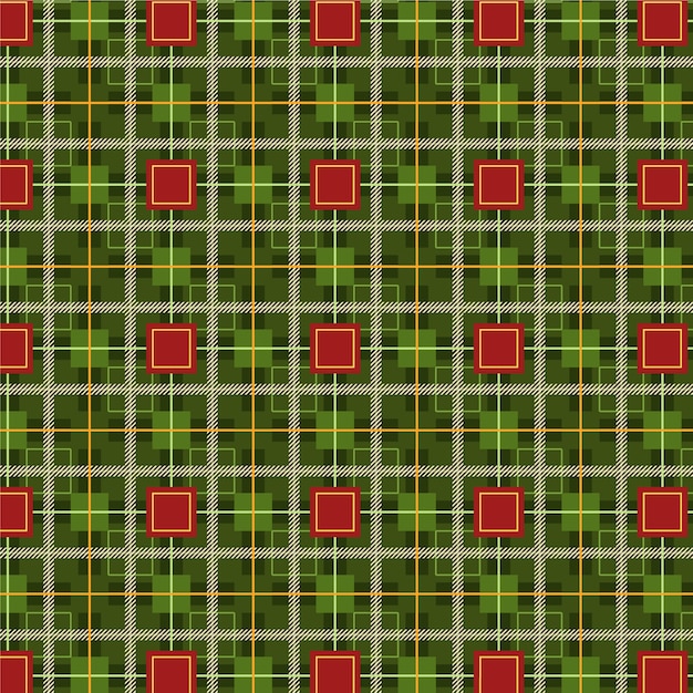 Vector flat christmas plaid pattern design