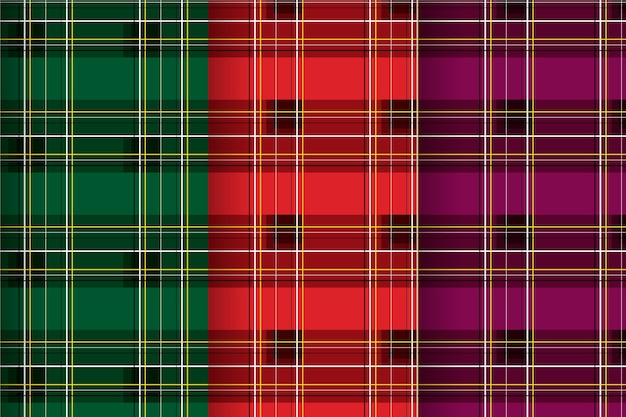 Vector flat christmas plaid pattern design