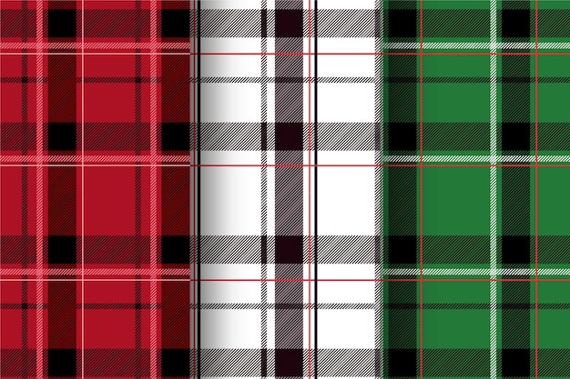 Vector flat christmas plaid pattern design