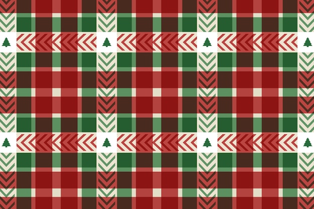 Flat christmas plaid pattern design