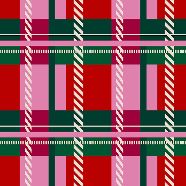 Vector flat christmas plaid pattern design