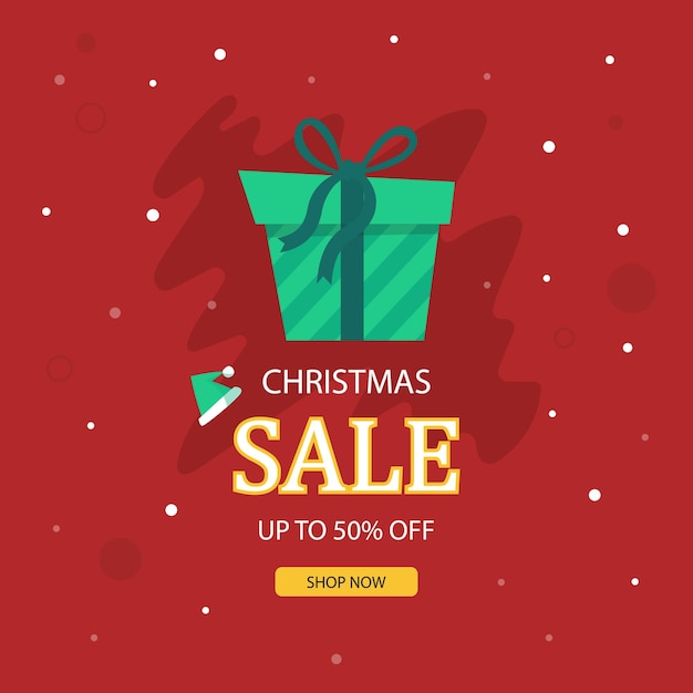 Flat christmas sale with gift box