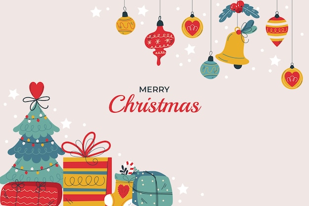flat christmas season celebration background