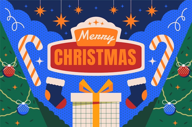 Vector flat christmas season celebration background