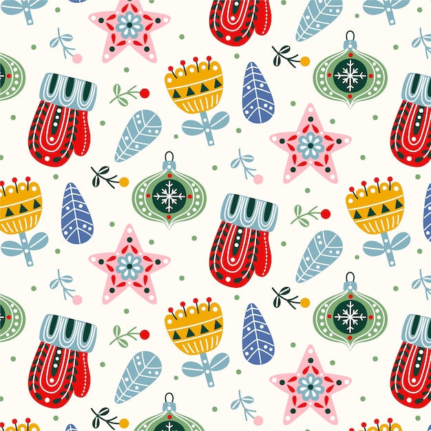 Flat christmas season pattern design