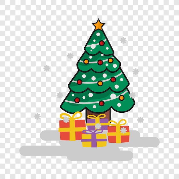 Flat christmast tree illustration vector