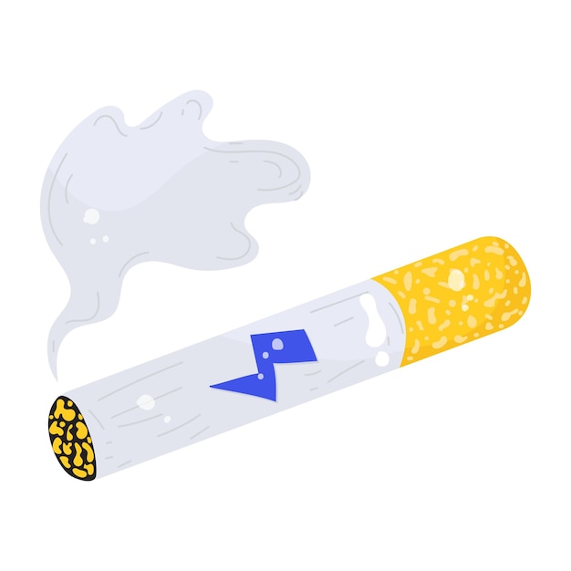 Плоская иконка сигареты в редактируемом формате
