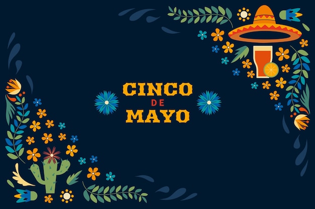 Vector flat cinco de mayo background