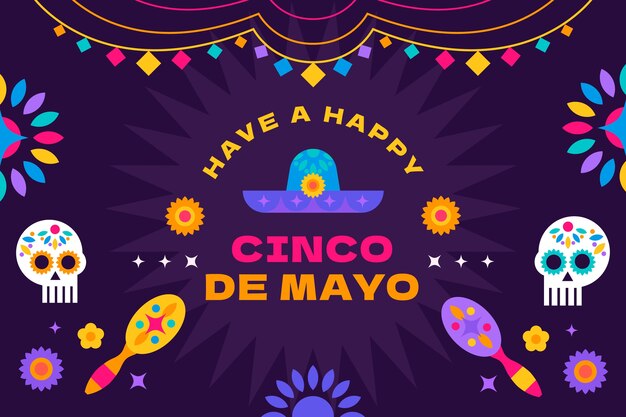 Vector flat cinco de mayo background