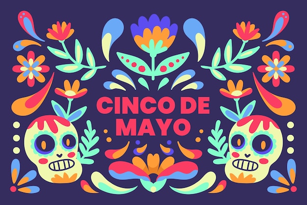flat cinco de mayo background