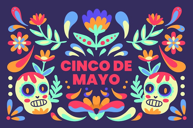 Vettore sfondo piatto cinco de mayo