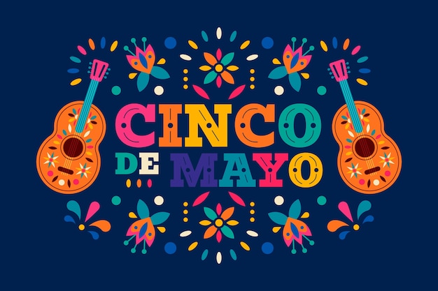 Vector flat cinco de mayo background