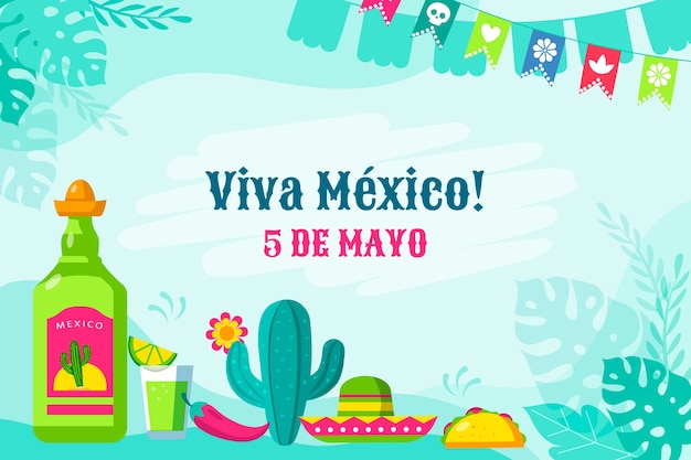 Flat cinco de mayo background