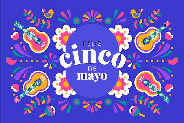 플랫 cinco de mayo 배경