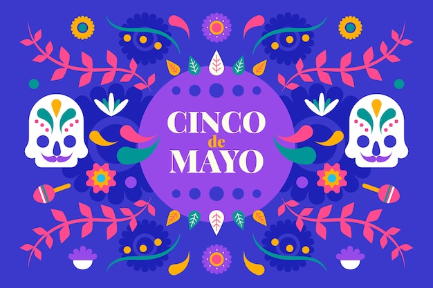 flat cinco de mayo background