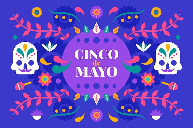 플랫 cinco de mayo 배경