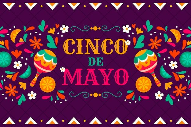 flat cinco de mayo background