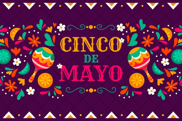 Vector flat cinco de mayo background