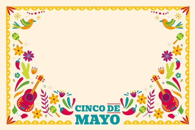 플랫 Cinco De Mayo 배경