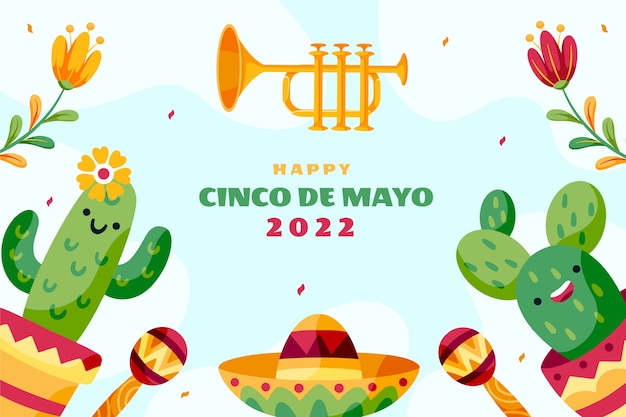 Vector flat cinco de mayo background