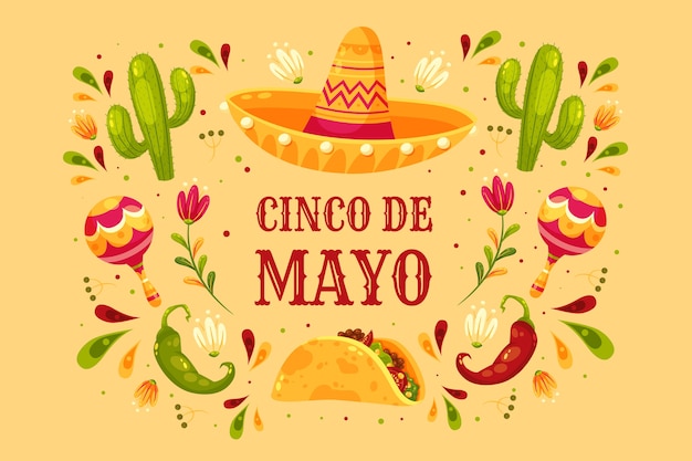 Flat cinco de mayo background