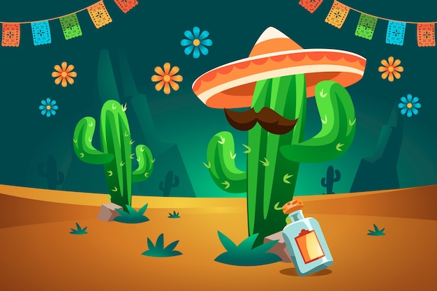 Vector flat cinco de mayo background