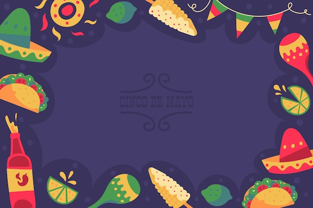 Vector flat cinco de mayo background