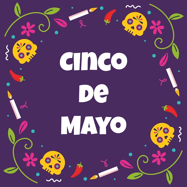 Flat cinco de mayo background