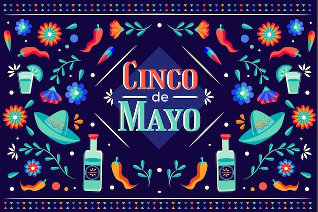 Flat cinco de mayo background