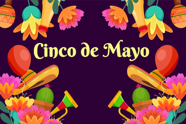 Flat cinco de mayo festival background