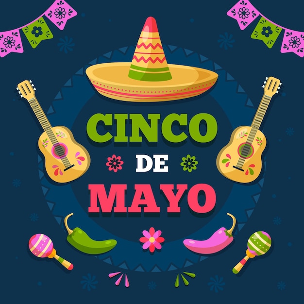 플랫 Cinco De Mayo 그림