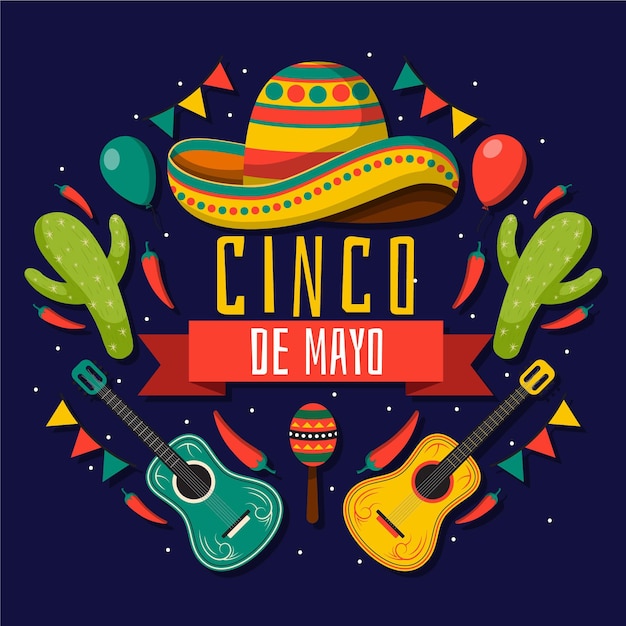 플랫 cinco de mayo 그림