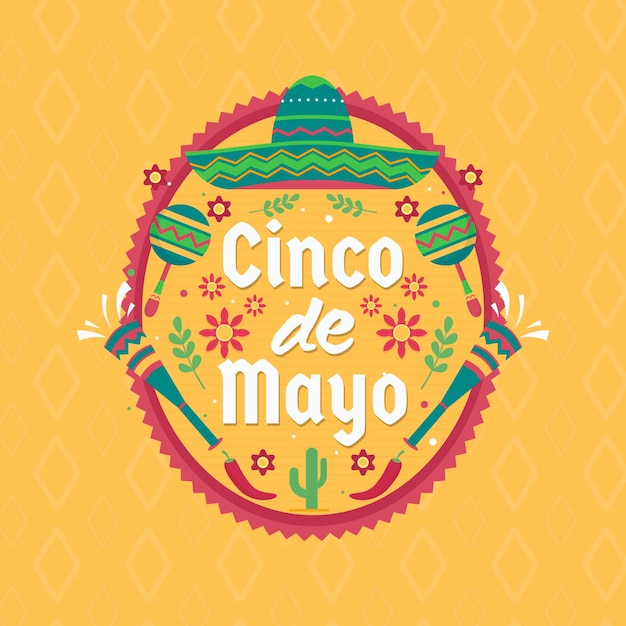 Flat cinco de mayo illustration