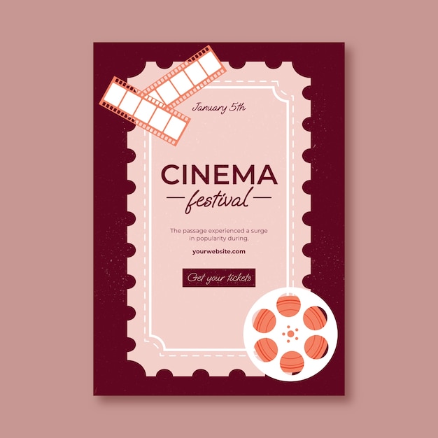 Modello di poster del festival del cinema piatto