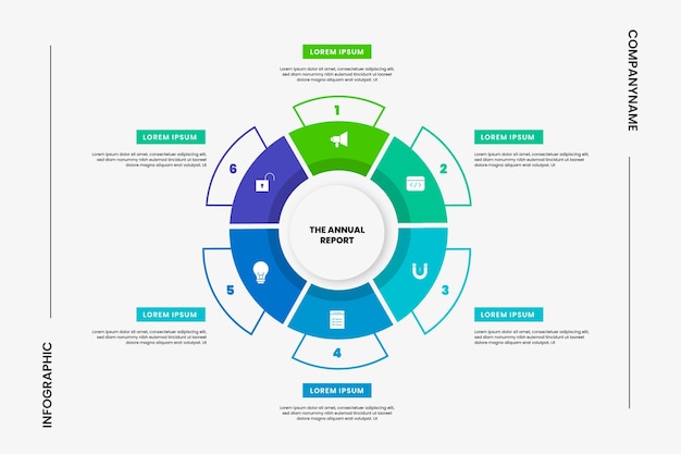 Infografica diagramma circolare piatto