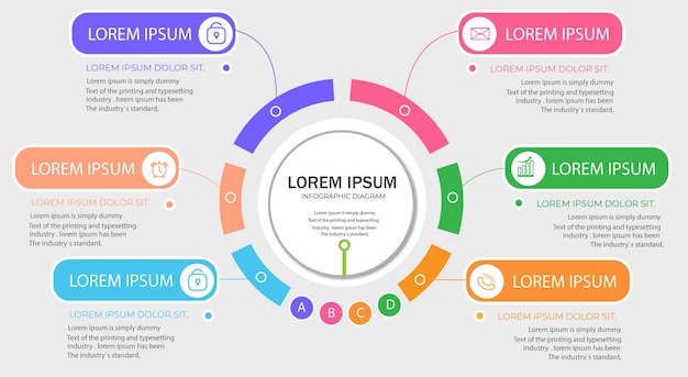 Flat circular diagram infographic