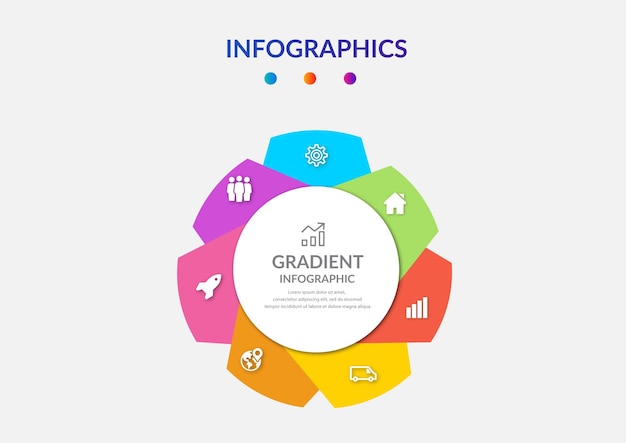 평면 원형 할로윈 그라데이션 Infographic 요소 다이어그램 Infographic