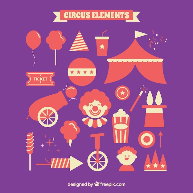 Flat circus elements collection