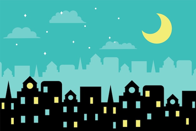 Flat city illustration vector