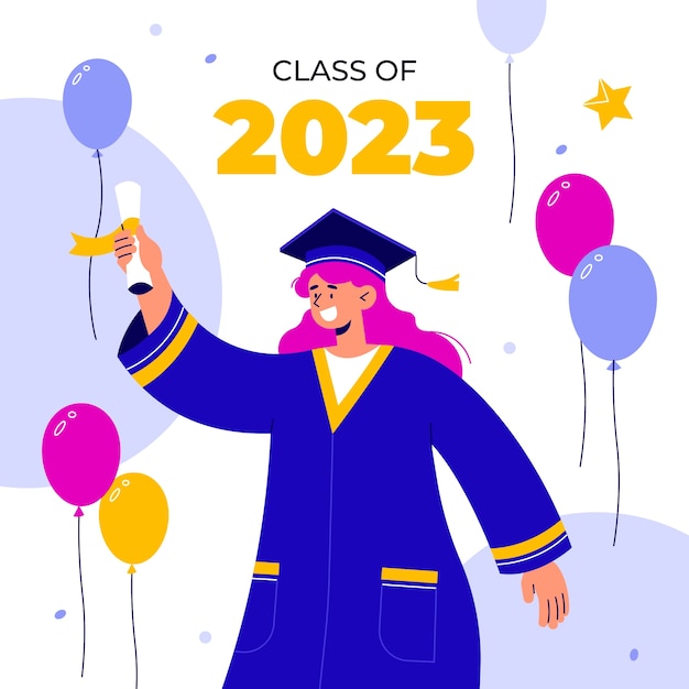 Flat class of 2023 illustration