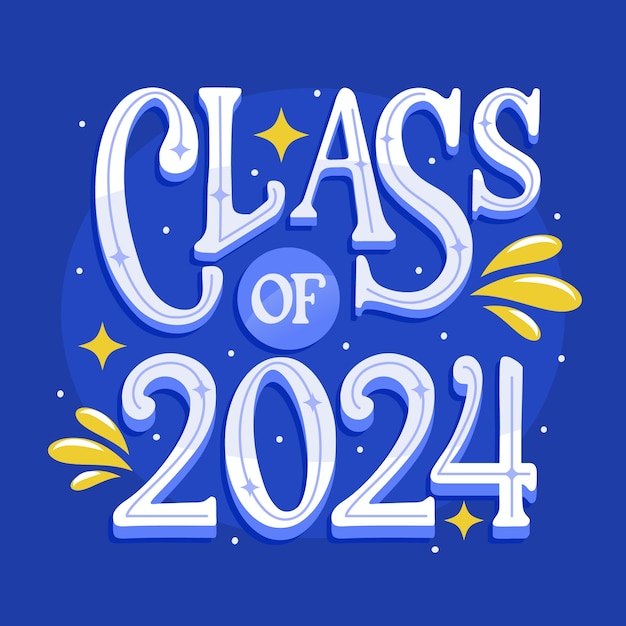 Flat class of 2024 lettering template