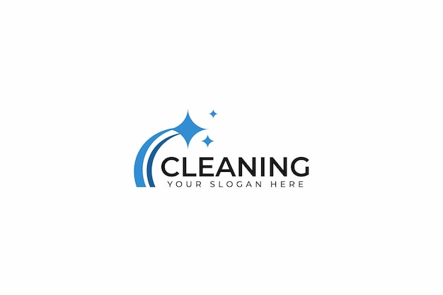 Flat cleaning service icon logo design