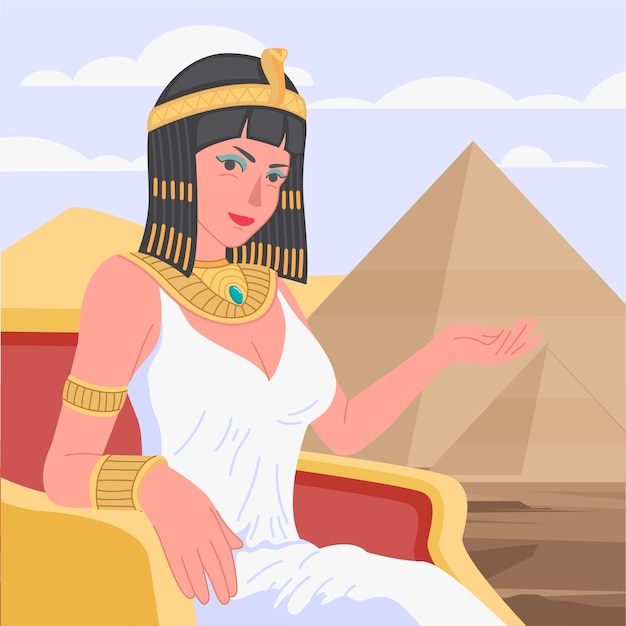 Flat cleopatra illustration