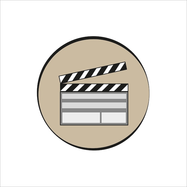 Flat clip art movie icon. Technology background. Vector illustration.